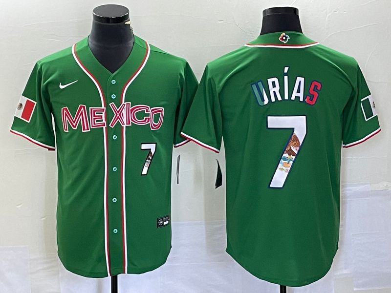 Men 2023 World Cub Mexico #7 Urias Green Nike MLB Jersey8